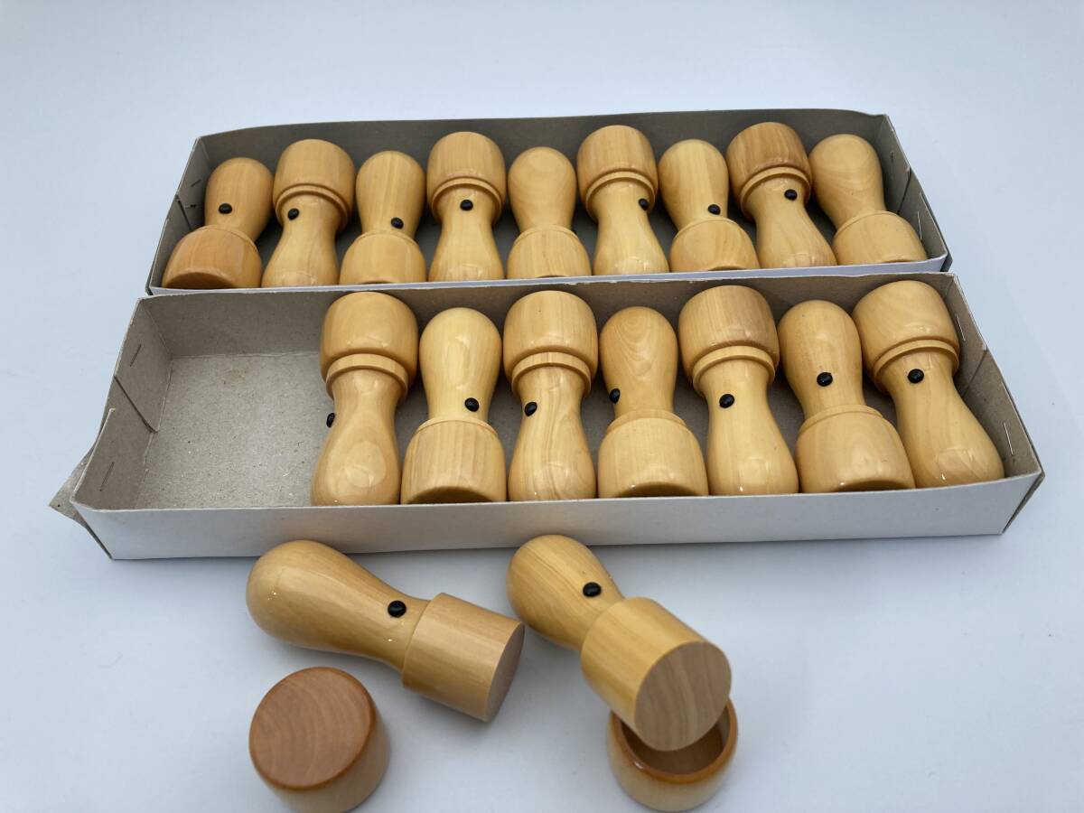 「1124」未使用 天然素材 柘植 黄楊 18本セット 長さ67.6ｍｍ/直径2