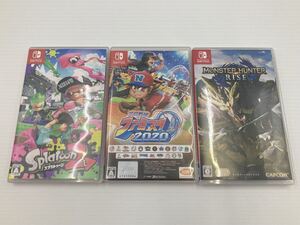 ◯ Nintendo Switch ニンテンドー スイッチ 任天堂 ゲームソフト 3点 スプラトゥーン2 プロ野球 ファミスタ 2020 モンスターハンターライズ