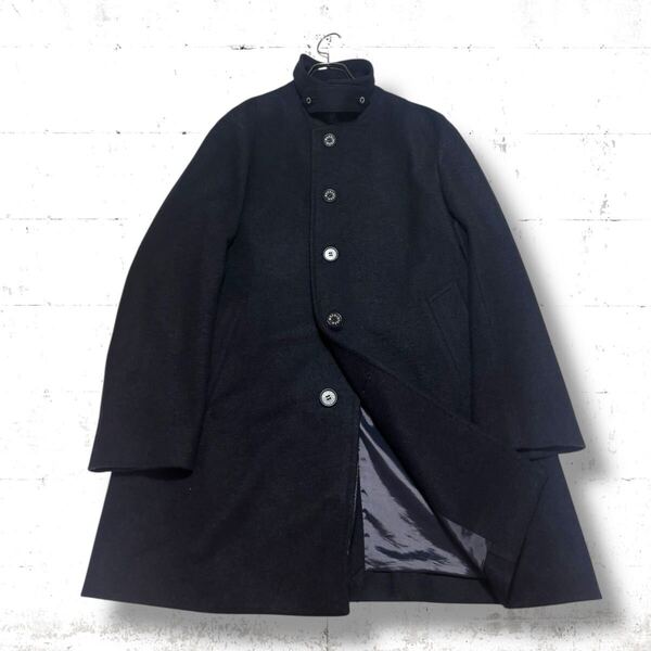 MACKINTOSHLONDON イタリア製生地 ウール ステンカラー コート マッキントッシュロンドン 紺色 ダークネイビー 40 Lサイズ ビジネス
