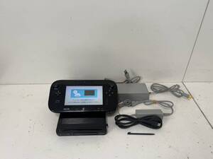 【任天堂 Wiiu 本体 セット【プレミアムセット 内蔵ソフト ポケモン ポッ拳】クロ 32GB ゲームパッド アダプタ 】