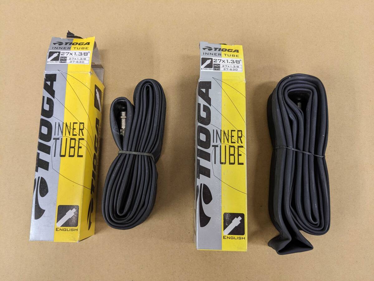 TIOGA製の27x1.3/8インチインナーチューブ ２本セット