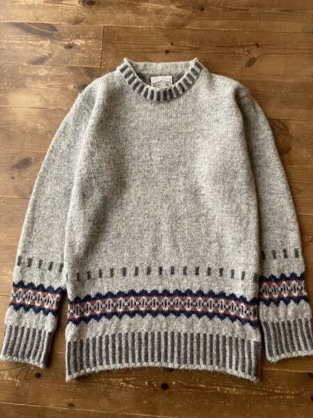 レア スコットランド製 Jamieson's of Shetland ジャミーソンズ シェットランドセーター ニット フェアアイル ノルディック柄 ウール100%