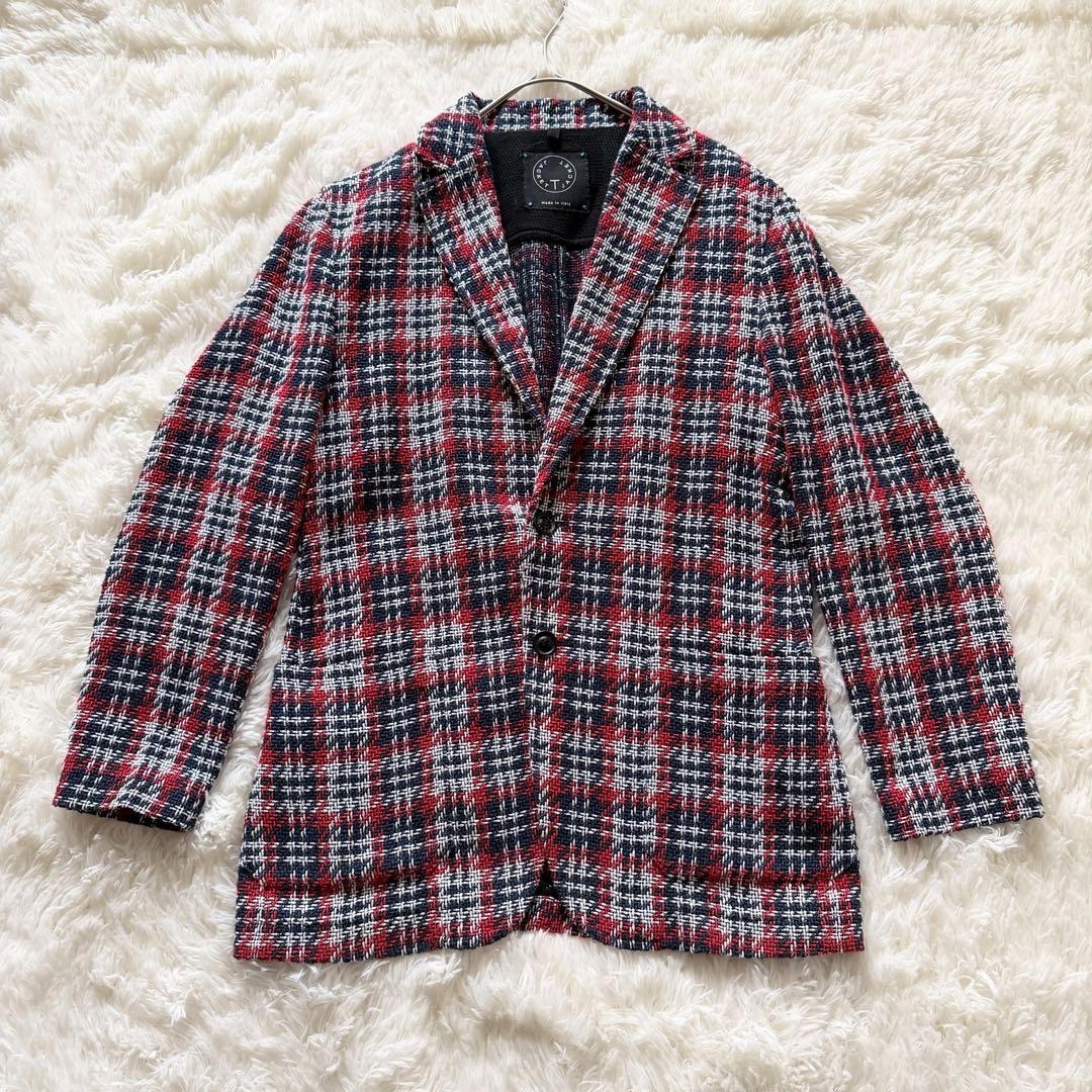 T-JACKET ティージャケット ミックスツイード チェック テーラードジャケ