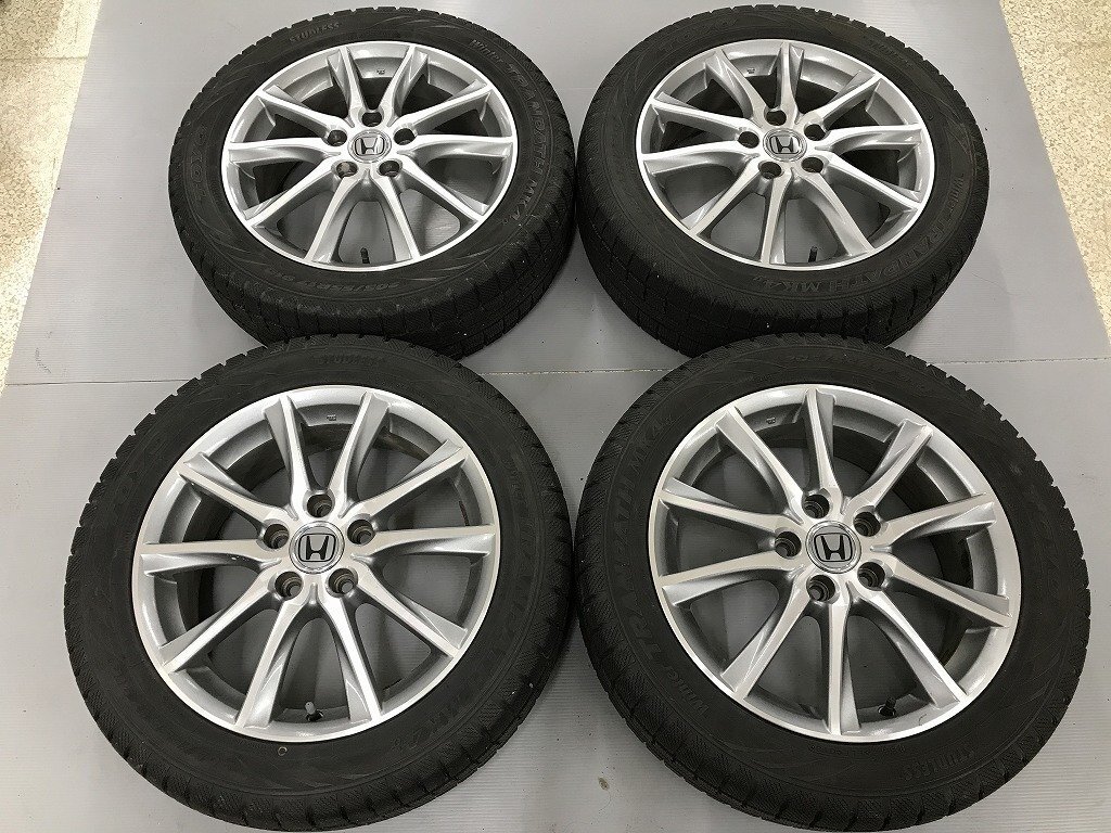 * царапина немного прекрасный товар HONDA Stream RST оригинальный 17inc 6J +55 114.3/5H глубокий паз местного производства 205/55R17 4 шт. комплект дом частного лица OK осмотр ) Step WGN Accord 