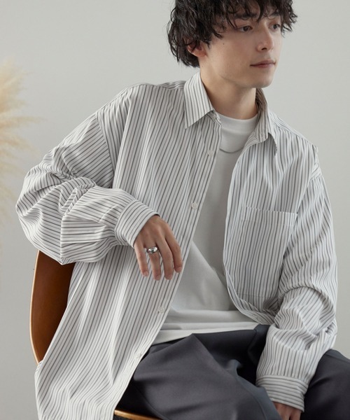 「MONO-MART」 長袖シャツ M オフホワイト メンズ