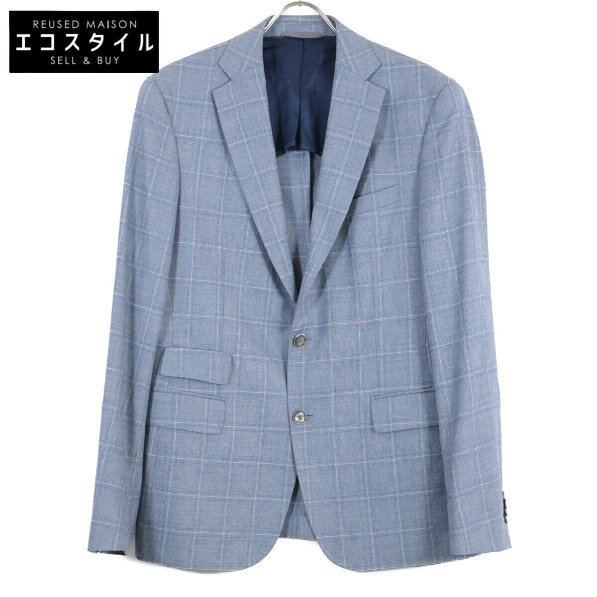 HUGO BOSS ヒューゴボス ブルー ウール×コットン×レーヨン Ruven