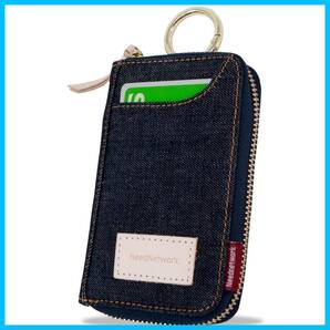 カード スマートキーケース 大容量 メンズ メンズキーケース キーケース 6連 外側ポケット 日本が誇るデニム カード入れ [ニー