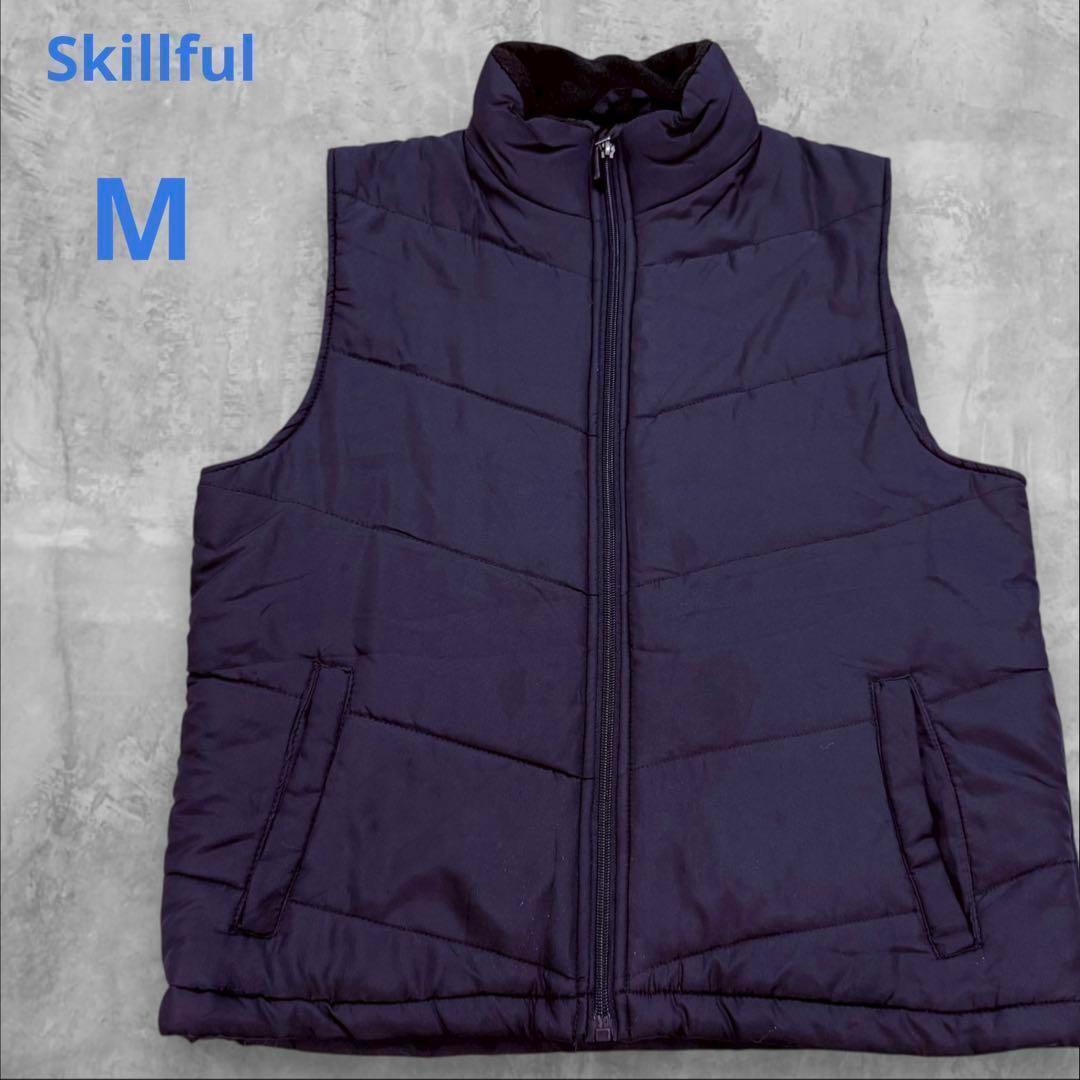 スキルフル ベスト ネイビー Mサイズ 中綿 アウター ボア 秋冬 作業用 8E