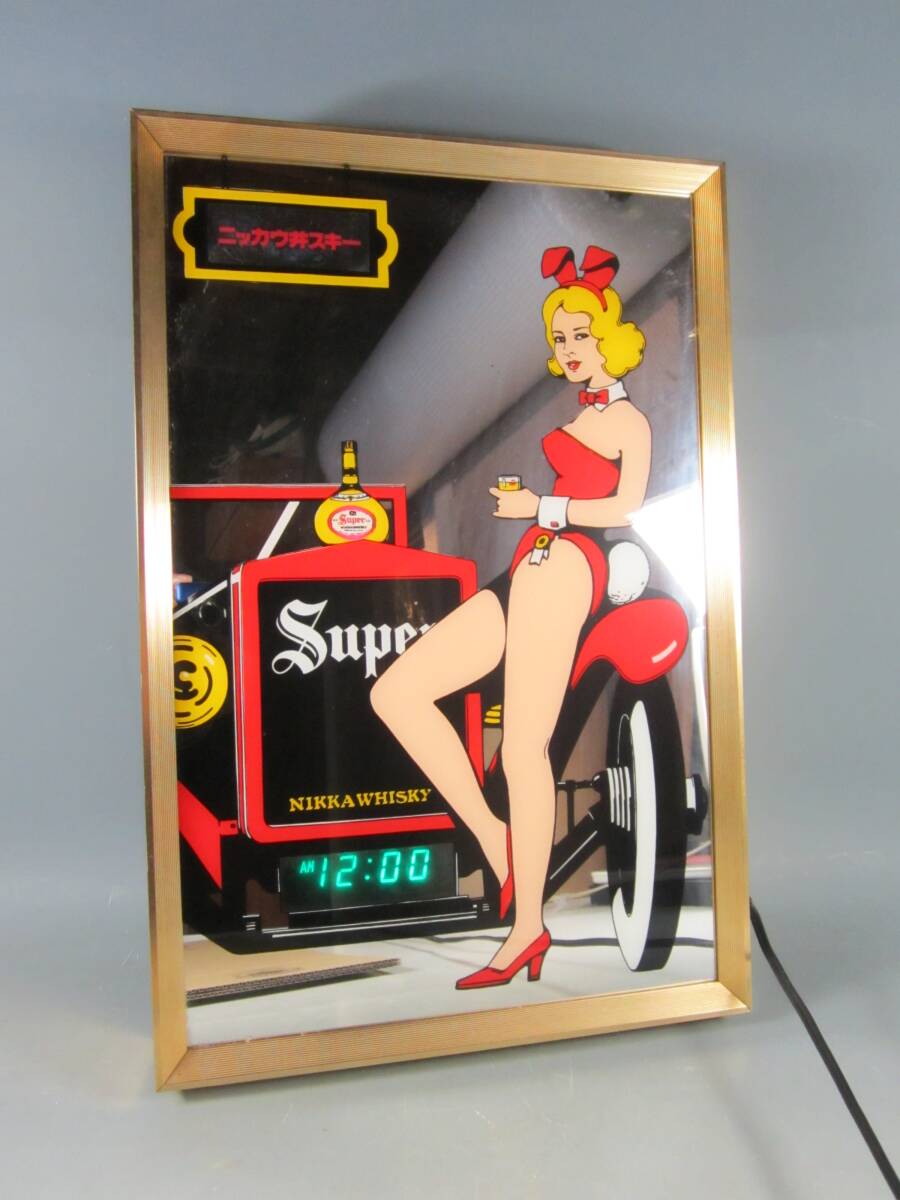 {.}nikau. лыжи nika виски Superpab зеркало иллюминация часы есть исправно работающий товар руководство пользователя * магнит есть Showa Retro подлинная вещь предприятие предмет 