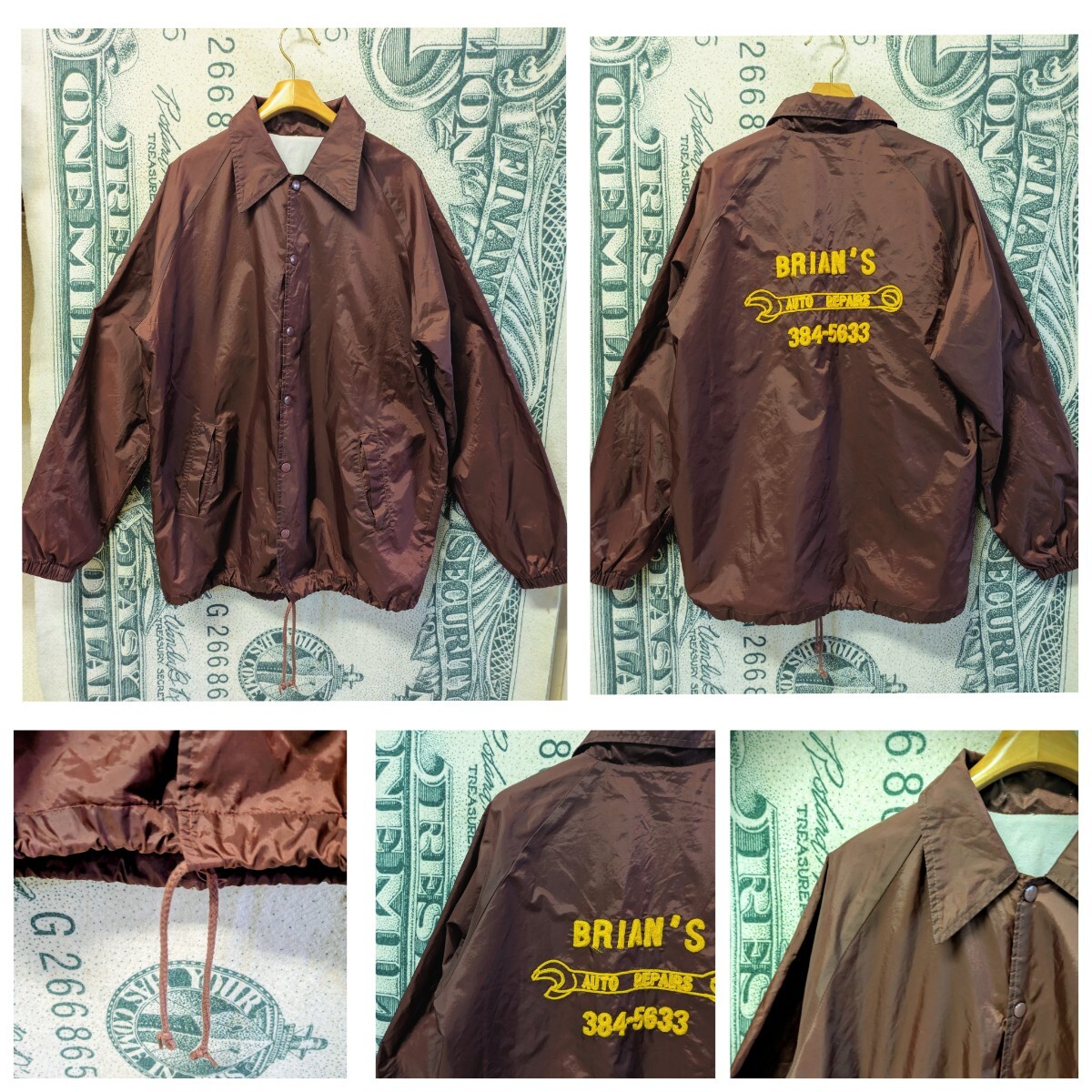 WEST WIND社　USA製　コーチジャケット　ボアジャケット　アメリカ製 80's【ビンテージ】USA製【WESTWIND】【黒】【裏ボア付き】【コーチ