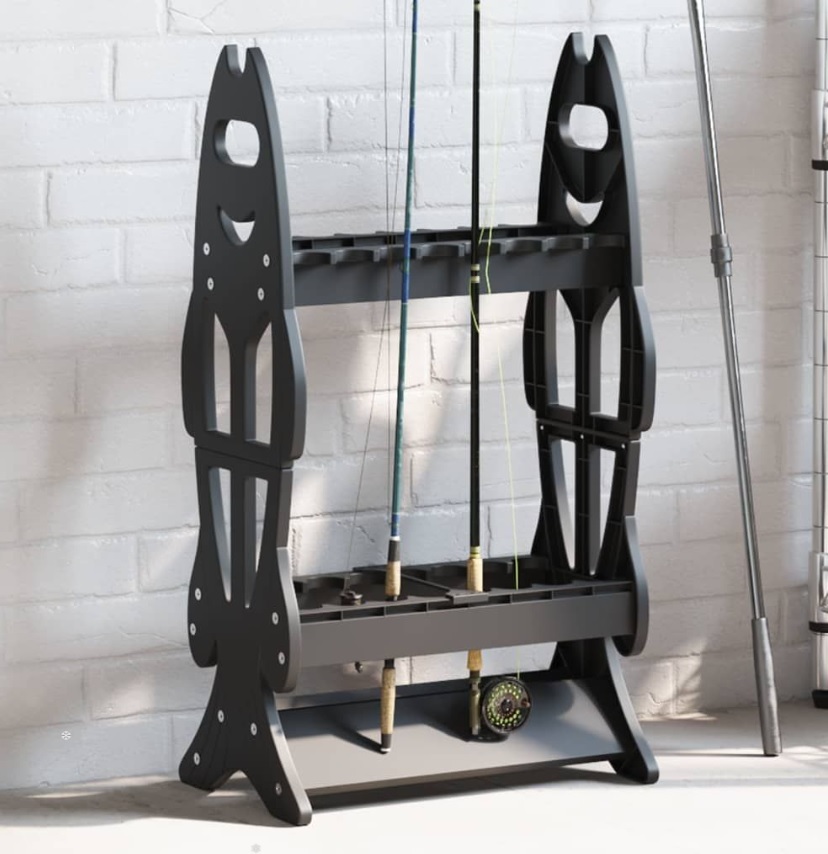 送料690円 ロッドスタンド 16本 釣り竿 スタンド ラック 収納 持ち運び 