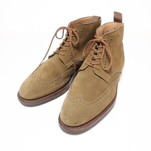 極美品 クロケットアンドジョーンズ CROCKETT&JONES レースアップブーツ/TRENT/ウイングチップ ブラウン 7ハーフ(5625)bbiij