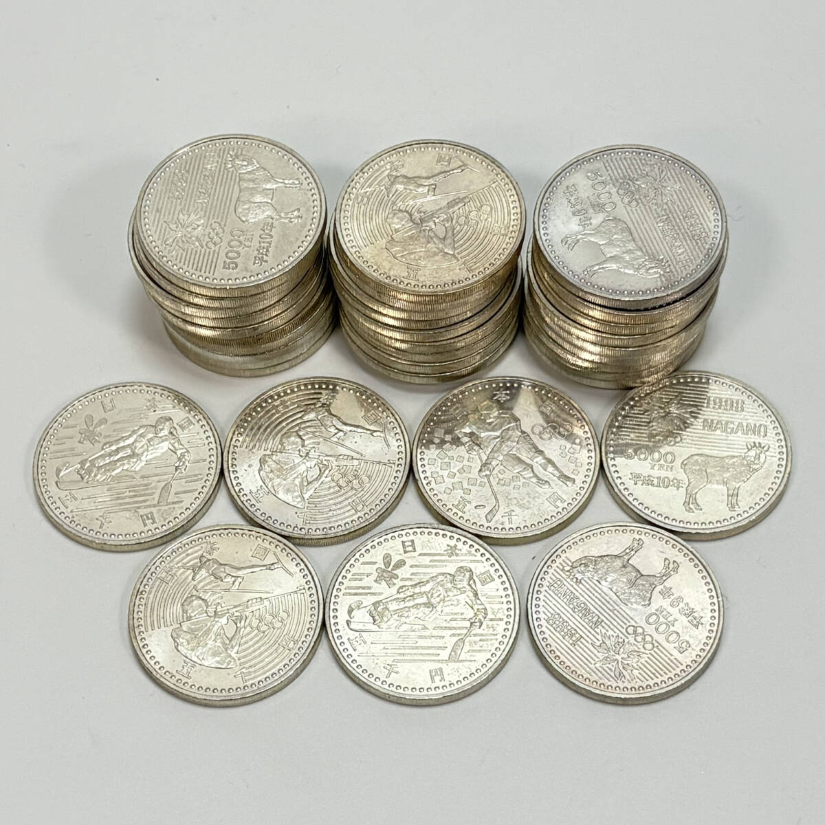 銀貨/記念硬貨 長野オリンピック 記念硬貨 5000円 37枚　額面185000