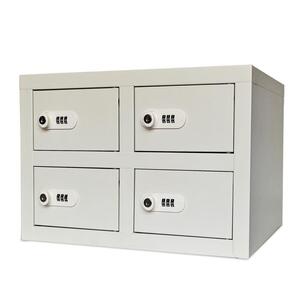 貴重品ロッカー 小型 鍵付きダイヤル錠 4人用 ロッカー 金庫セキュリティキャビネット 保管庫 連結式 ダイヤル錠貴重品収納(2列2段 4人用)