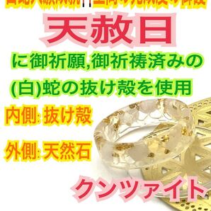 ≪対応サイズ:3号~27号≫指輪お守り【天赦日ご祈祷】メモリーオイル チャクラ クンツァイト ローズクォーツ 御神環 白蛇の抜け殻 財布 24