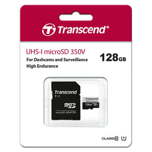 高耐久 microSDカード 128GB ドライブレコーダー対応 トランセンド TS128GUSD350V UHS-I U1 マイクロSD
