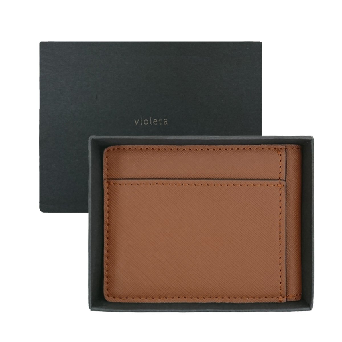【C10905】violeta 本革 パスケース ブラウン 箱付き 送料無料 定