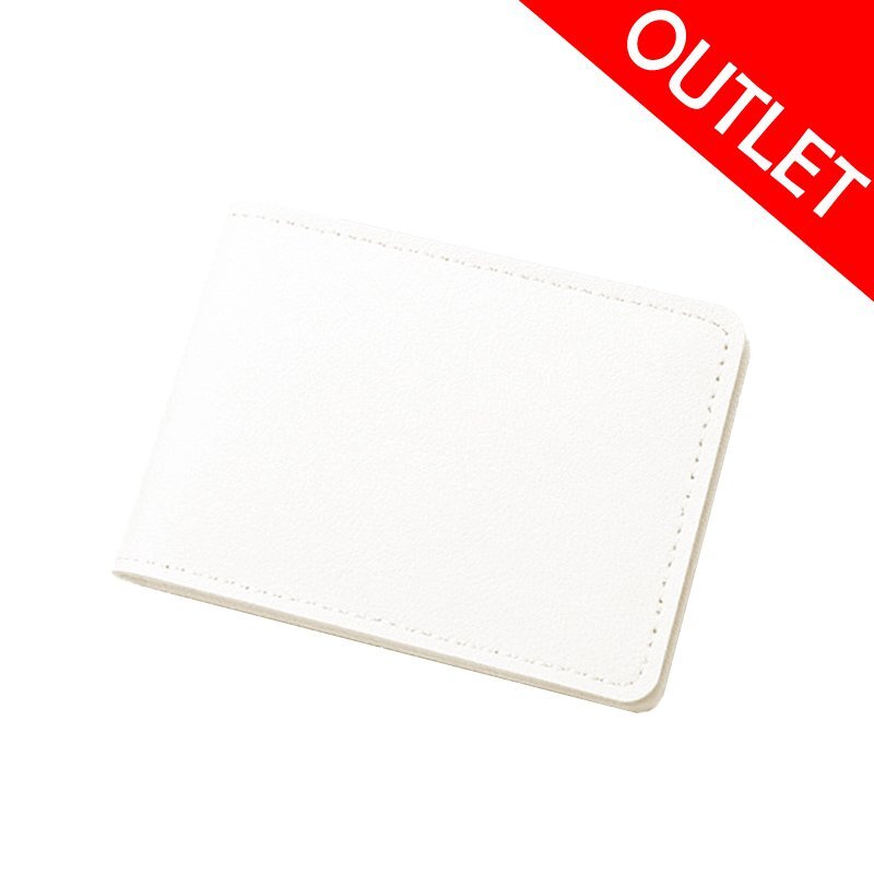 訳あり パスケース 薄型 ホワイト レザー調 メンズ レディース ノーブランド 