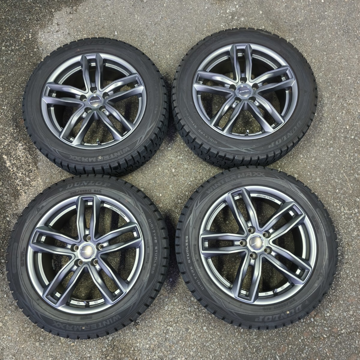  б/у * прекрасный товар!PEUGEOT Peugeot 508 508SW и т.п. евро Tec 17×7.0J 45 5H PCD108 Dunlop производства 215/55R17 зимний есть 