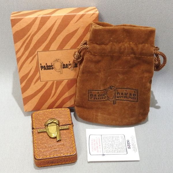 *ZIPPO PARIS DAKAR RALLYE кожа наматывать зажигалка кожаный салон li* Dakar Rally Zippo Zippo -* есть перевод 