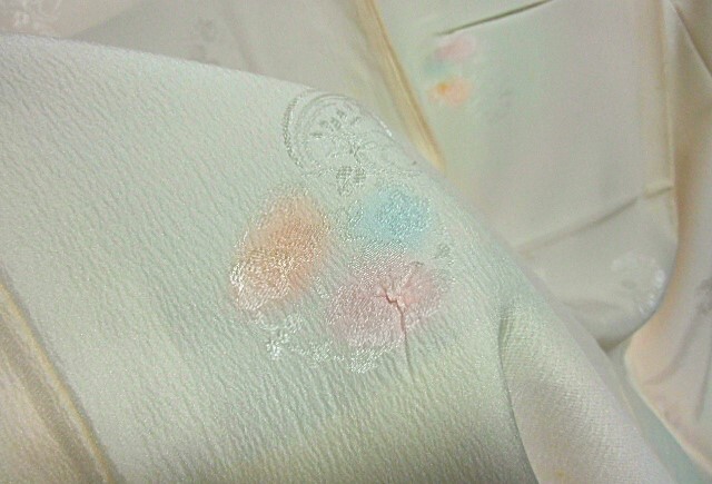 ■黒猫■　和装　長襦袢　袷　花柄　地模様 正絹★★■