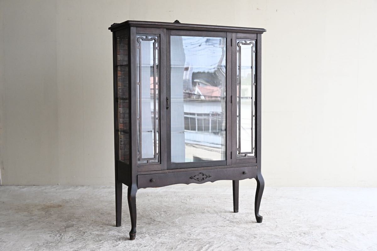 【骨董品】 キュリオケース キャビネット 飾り棚 アンティーク ショーケース ガ