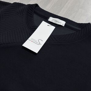 Lサイズ インターメッツォ デザイナーシャツ 長袖 トレーナー 切替デザイン ストレッチ 春夏秋 INTERMEZZO 新品 送料無料 ブラック 黒