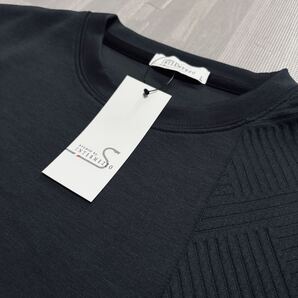 Lサイズ インターメッツォ デザイナーシャツ 長袖 トレーナー 切替デザイン ストレッチ 春夏秋 INTERMEZZO 新品 送料無料 チャコールグレー