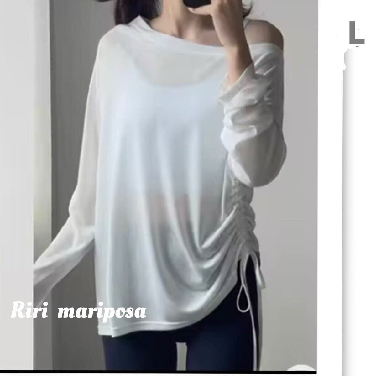 体型カバー＊ルーズフィット＊ビッグサイズ長袖トップス Lサイズ ヨガウェア ジム