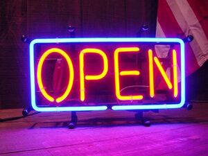 【即納】【在庫あり】 オープン ネオン管 (Sサイズ) ■ 【6ヶ月保証付き】 ■ アメリカ雑貨 アメリカン雑貨 お店 店舗