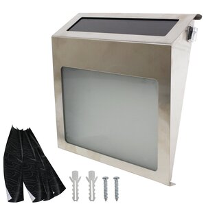 【送料無料】表札 LEDソーラーライト LEDライト 表札プレート ブラケットライト ドアナンバー 部屋番号 壁付け 英数字シール付き