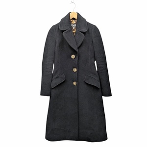 22 OLD D&G DOLCE&GABBANA オールド ドルチェアンドガッバーナ ロングコート フラワープリント ブラック サイズ 38