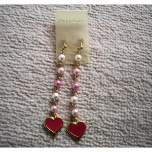  unused *Pinky Girl* lovely Heart earrings Pinky girl 