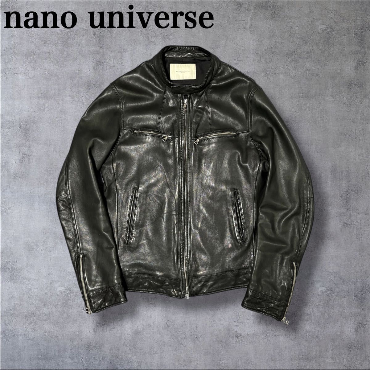 ナノユニバース シープスキン シングルライダース ダブルジップ仕様 ヴィンテージ NANO UNIVERSE レザージャケット