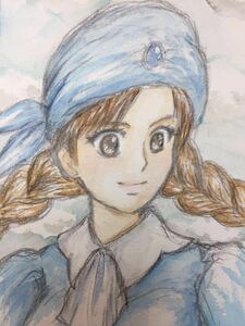 Art hand Auction Hand-drawn illustration Dora as a young girl Dora Laputa: Castle in the Sky Studio Ghibli Fan art Doujin illustration Watercolor Postcard [Shizuka Aoki], Comics, Anime Goods, Hand-drawn illustration