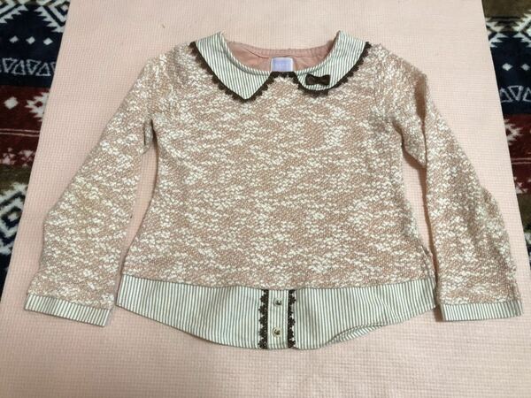 アクシーズファムキッズ　長袖カットソー 120センチ トップス キッズ ジュニア　女の子　ニット　axes femme kids