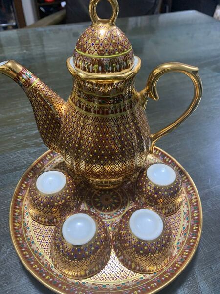 伝統工芸豪華金彩 お茶セット 6点セットHand painted in Thailand