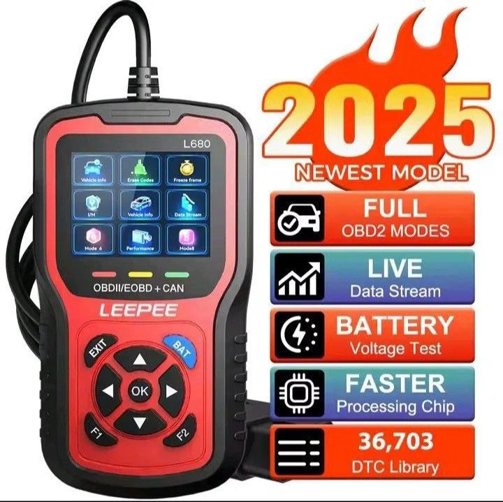 OBD2スキャナ.自動車故障診断機.L680.日本語.エラーコード検出.消去.