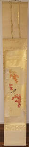 Art hand Auction 235-Kisui Suga Autumn Leaves Little Bird Japanese Painting Hanging Scroll Same Box, painting, Japanese painting, flowers and birds, birds and beasts