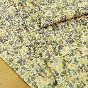 新品★即決★送料無料★リバティ―風★ORGET ME NOT柄★W110x50cm★イエロー系★生地★花柄★綿★布地★カットクロス