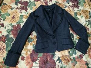  clothes tops * JILL STUART Jill Stuart black black gray wool cardigan jacket long sleeve formal stylish 
