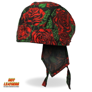 Hot Leathers ヘッドラップ ローズ 薔薇 バラ [Roses Headwrap] バンダナ ヘルメットインナー サイズフリー 米国直輸入ホットレザー バイク