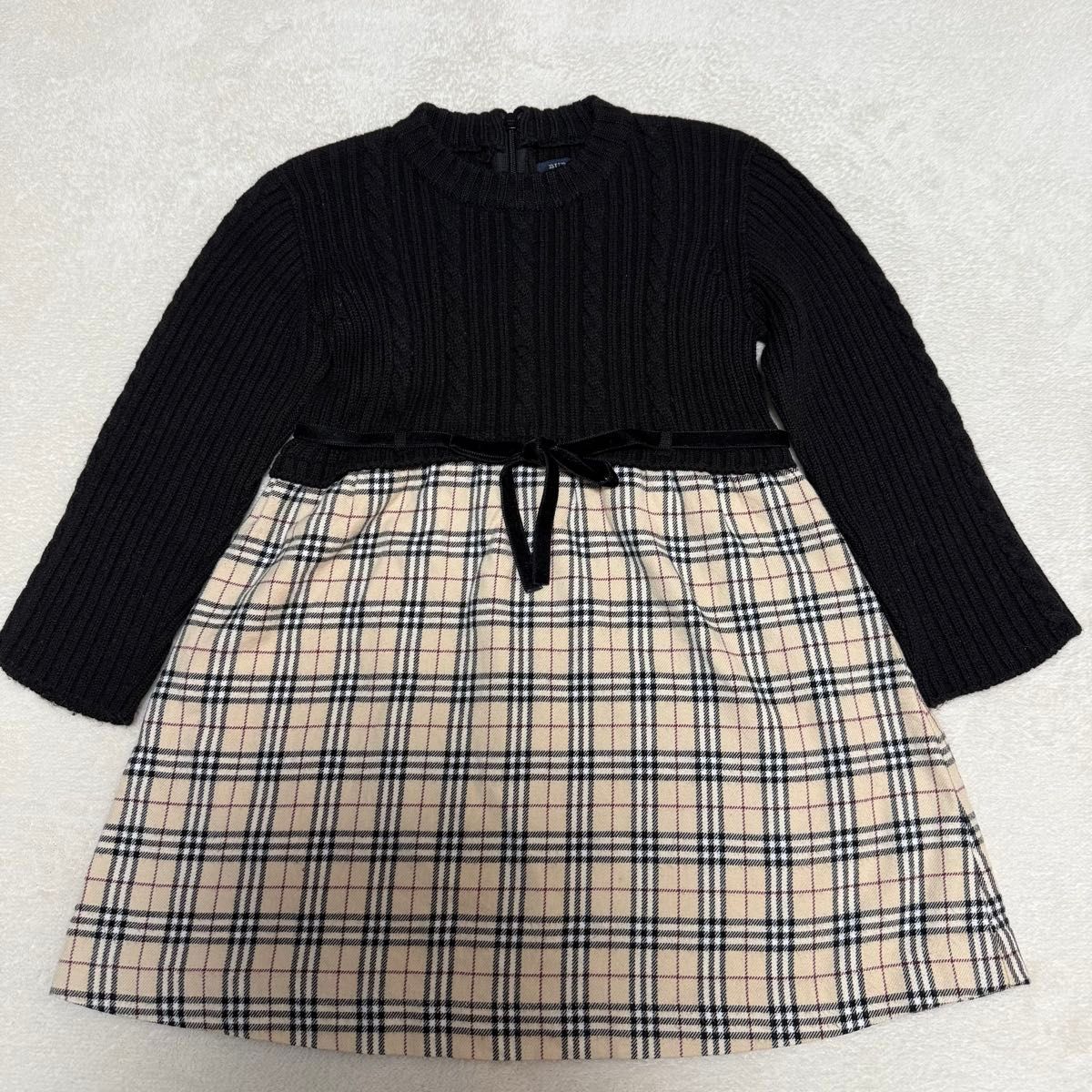 BURBERRY　ノバチェック ワンピース　カシミヤ混　100