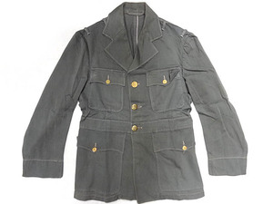 ② ビンテージ 米軍 US ミリタリー オフィサー ジャケット 金 ボタン カーキ カラー 色 WW2 緑 制服 正装 OD コットン ツイル USA レア 珍