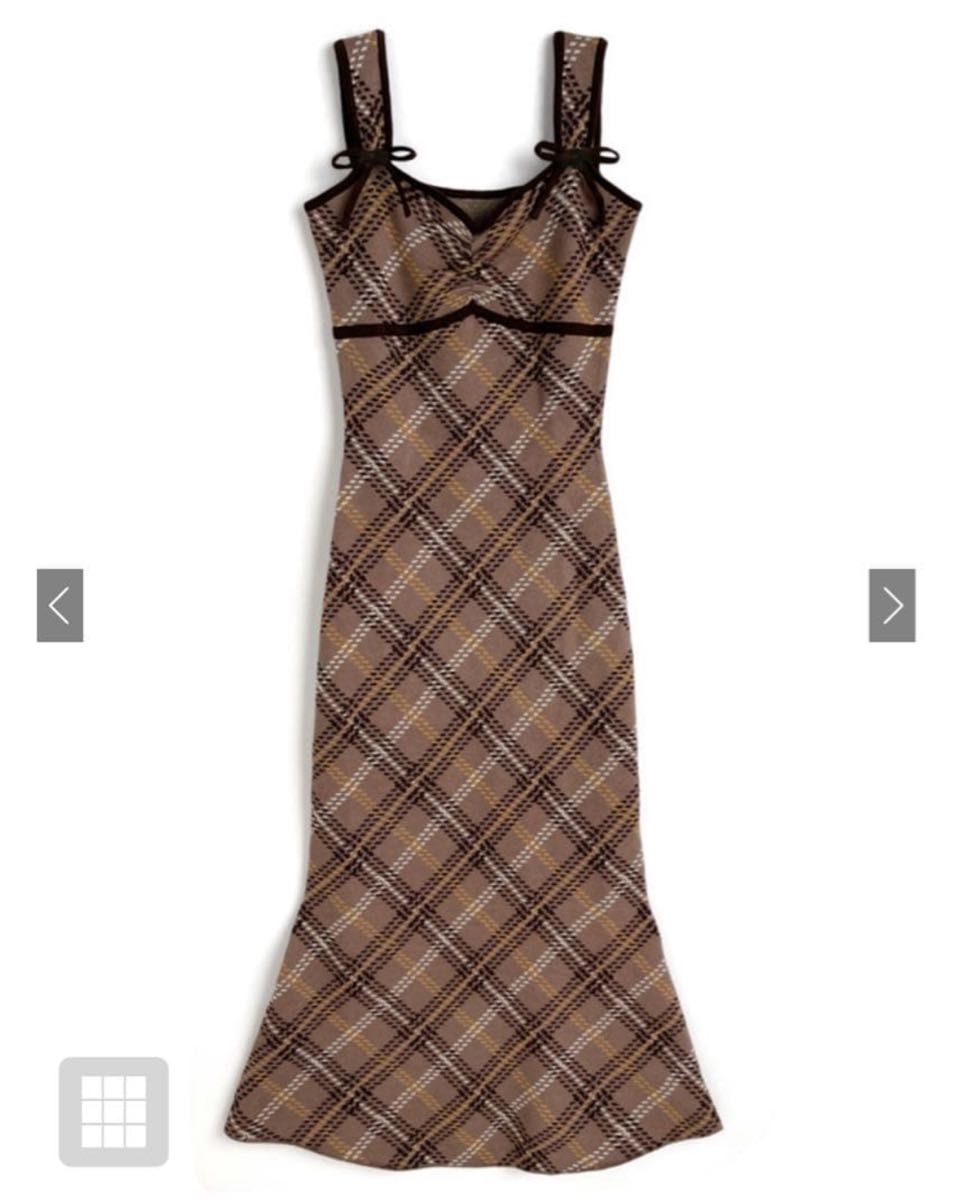 GRL チェック柄キャミソールニットワンピース ru1297