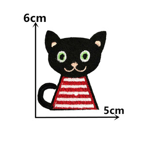 黒猫モチーフ　アイロン接着　6cm*5cm