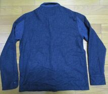 日本製　CLUCT　ステンシル　ウールシャツ　Mサイズ　長袖　切り返し　切替　WOOL　青系　ARMY　ミリタリーテイスト_画像8