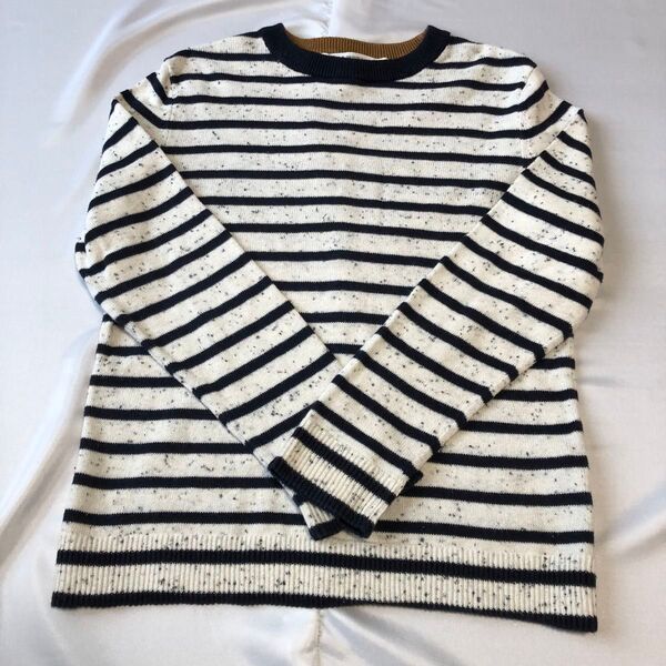 ボーダー リブニット トップス 長袖 セーター 130