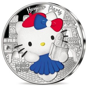 2024 フランス ハローキティ 50周年 フランス版 10 ユーロ カラー銀貨