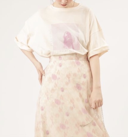 NICE CLAUP フォトTシャツ　カットソー